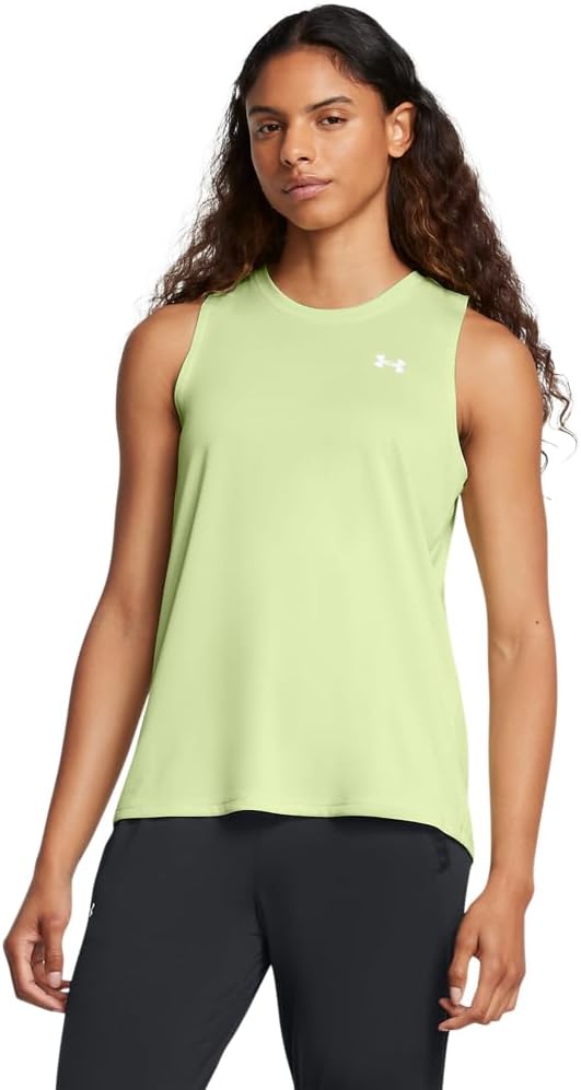 Under Armour Womens Tech Tank Top, (383) Retro Green / / White, Medium
