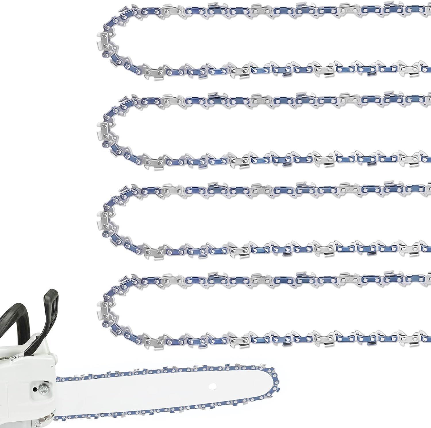 4 Pack 20 Inch Chainsaw Chain, 3/8" Pitch, .050'' Gauge, 72 Drive Links Fits MS311 MS391, Husqvarna 455 (Rancher), 460 (Rancher) and More