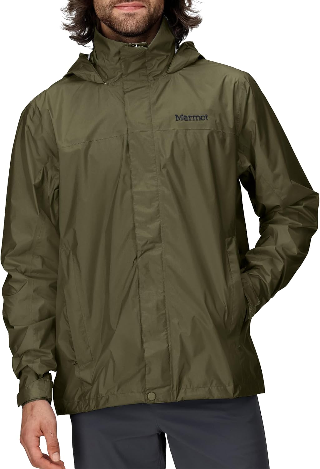 MARMOT Men's PreCip Eco Lightweight & Waterproof Rain Jacket, Nori - Latest Collection, Medium