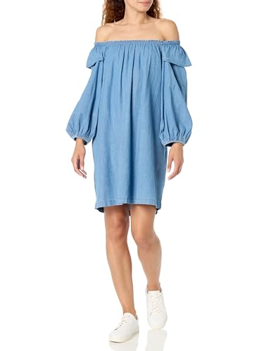 Tommy Hilfiger Women's Sportswear Off the Shoulder Dress,Light Benson,Small