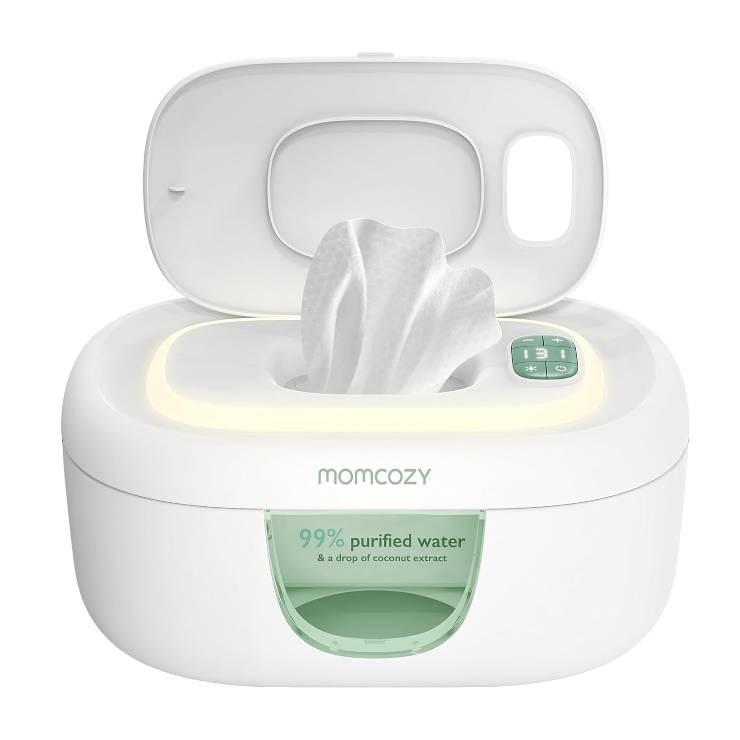 Baby Wipe Warmer, Innovative Spring Design, Large Capacity Wipes Dispenser, Fast and Even Heating, 4 Modes of Temperature Heating Control, Diaper Wipe Warmer with Night Light