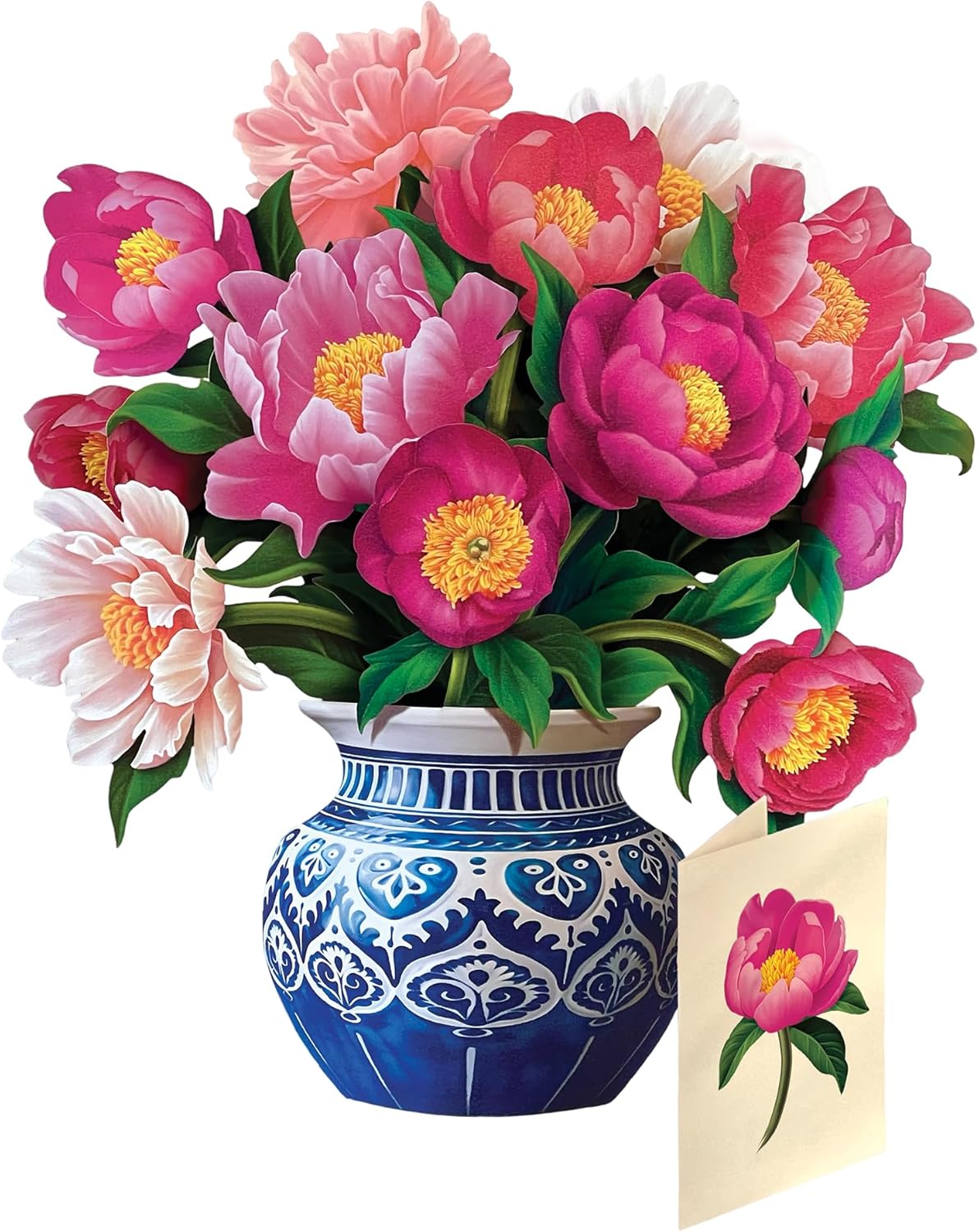 Peony Paradise 13 Inch Life-Sized 3D Pop Up Card – Birthday, Mothers Day, Thank You, Gifts for Mom and Her – Includes Notecard and Envelope
