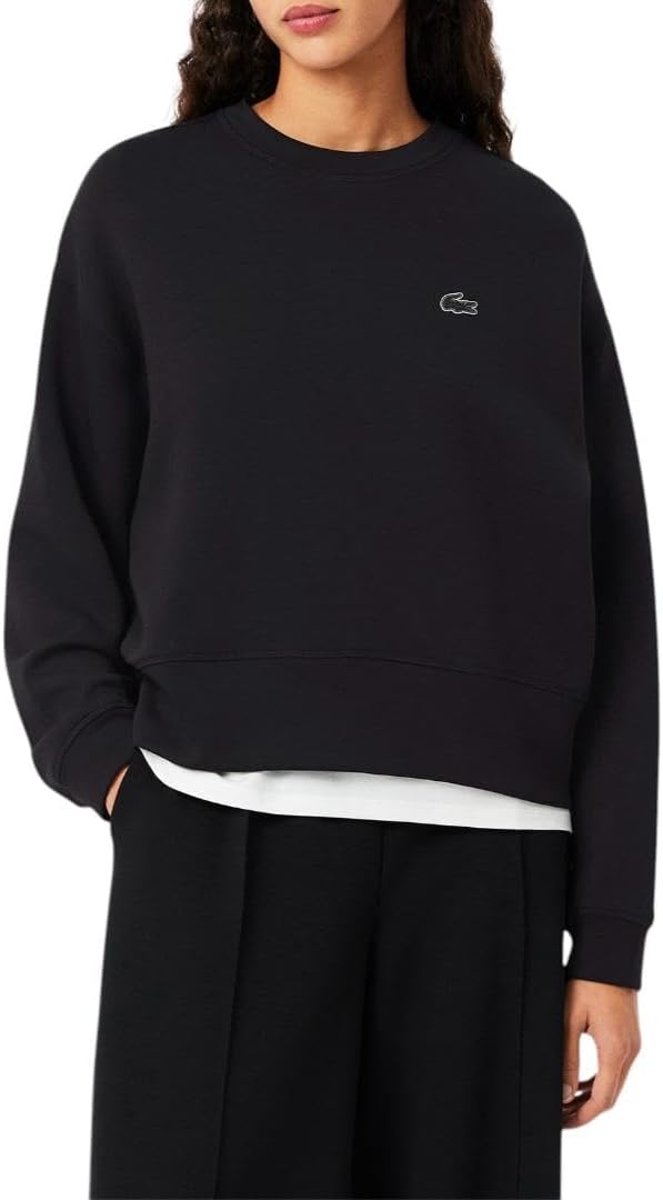 Lacoste Women's Back Print Oversized Sweatshirt, Black, 6