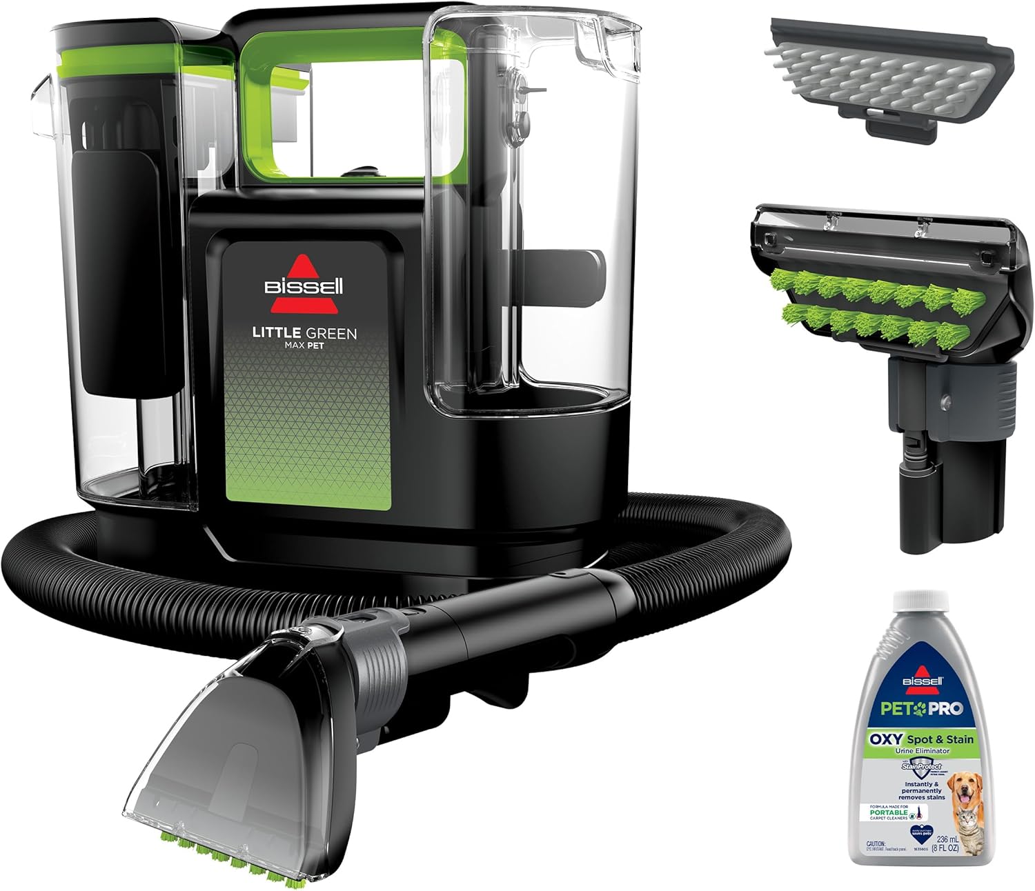 Little Green® Max Pet Portable Carpet and Upholstery Deep Cleaner, Car/Auto Detailer, with Self-Cleaning Tough Stain Tool and Pet Hair Removal Tool (3860)