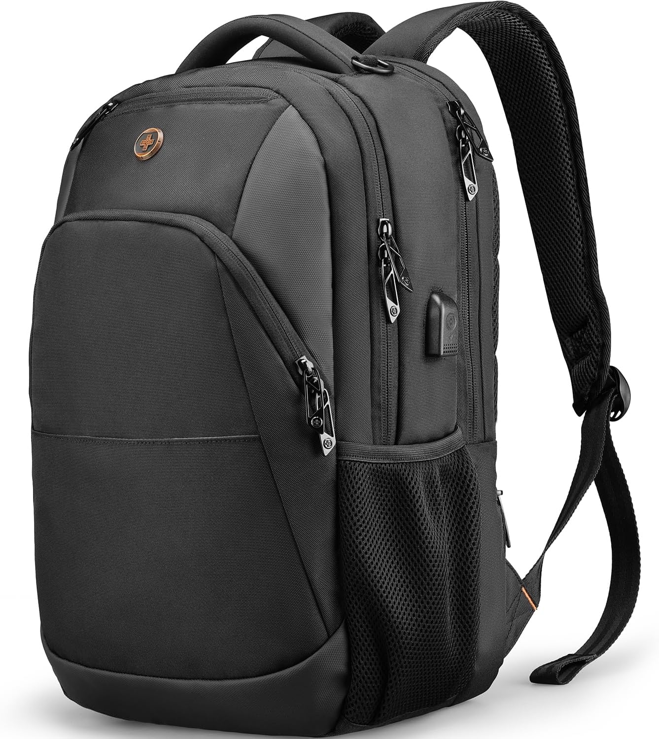 Swissdigital Design Travel Laptop Backpack, College Laptops Backpack with USB Charging Port for Men and Women Fits 16 Inch Notebook, Black | SD1670-01