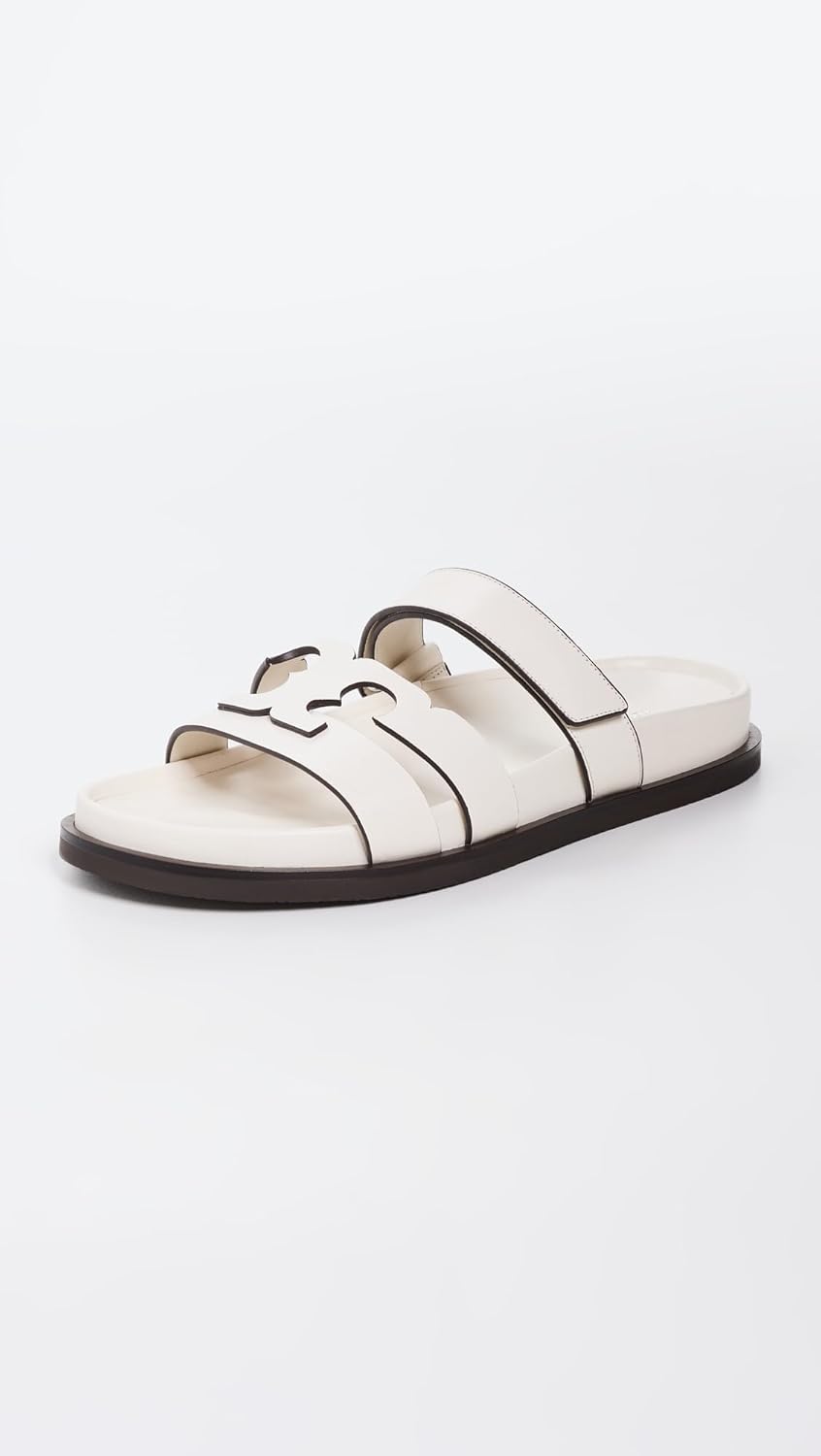 Tory Burch Women's T Slides, New Ivory, 8 Medium US