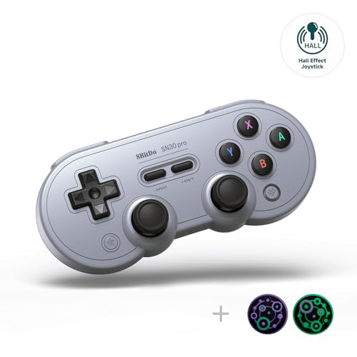 8Bitdo SN30 Pro Bluetooth Wireless Gamepad Retro Controller - Gray | Hall Effect Joystick, for Switch/Switch 2, PC, Steam Deck, Android, Raspberry PI, iPhone, iPad, macOS and Apple TV