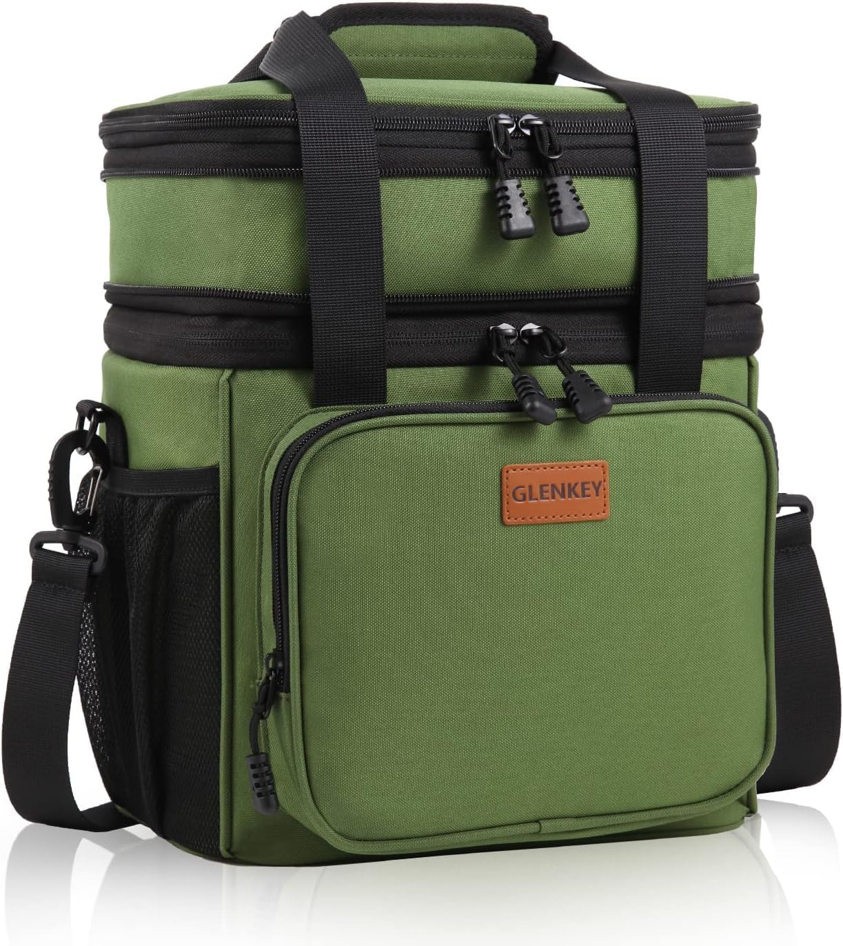 Expandable Lunch Box Cooler Bag - Insulated Soft Lunch Bag for Men Women - Large Lunchbox for Adults Work Camping Outdoor Travel Army Green 22L
