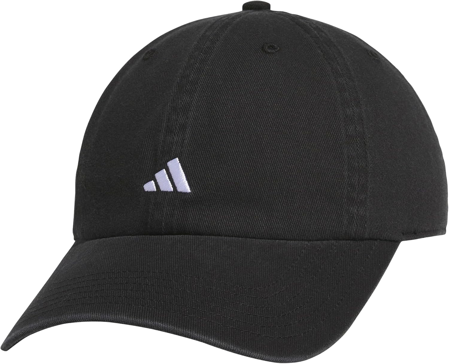 adidas Women's Saturday Hat – Relaxed Fit Strapback Baseball Cap, Black/White/3, OSFA