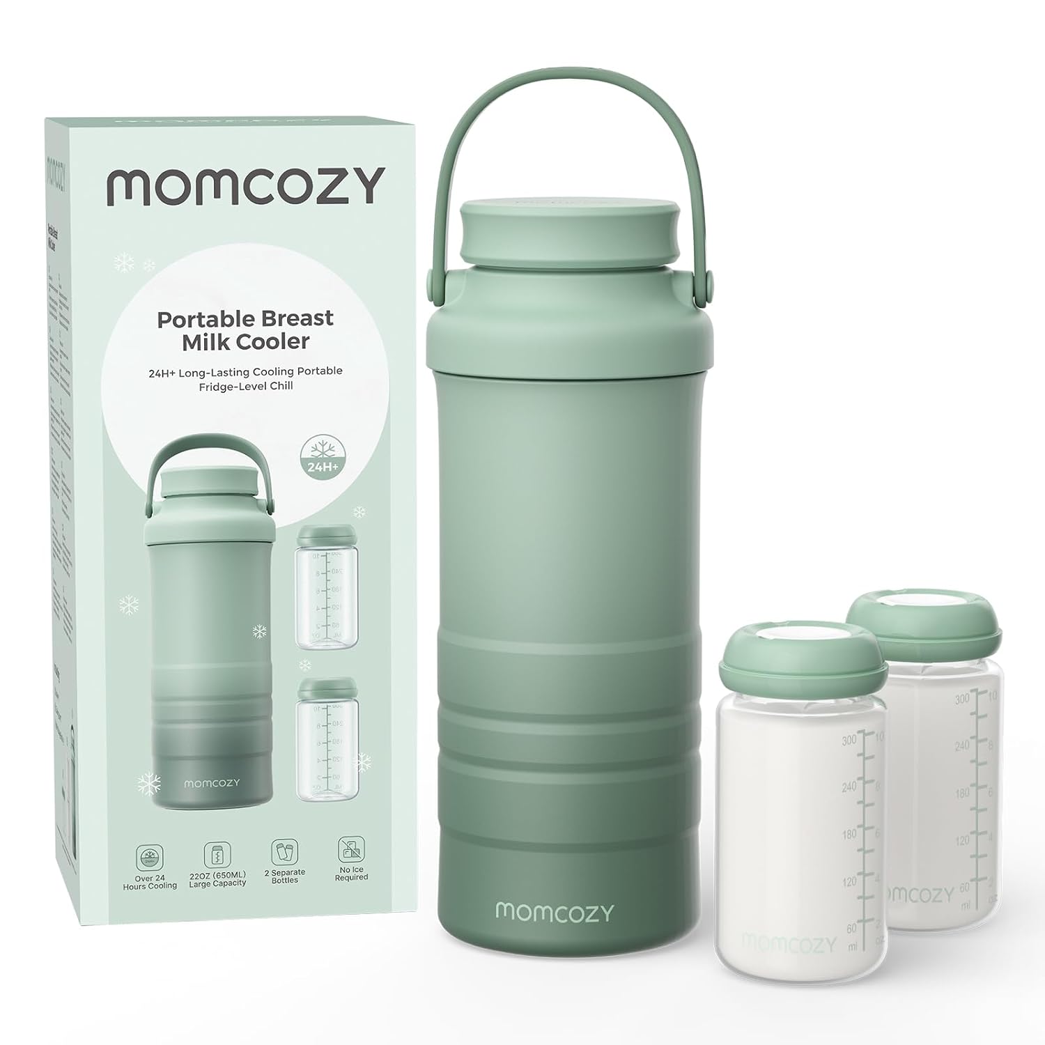 Momcozy 22oz Portable Breastmilk Cooler for 24H Outdoor, Newborn Essentials