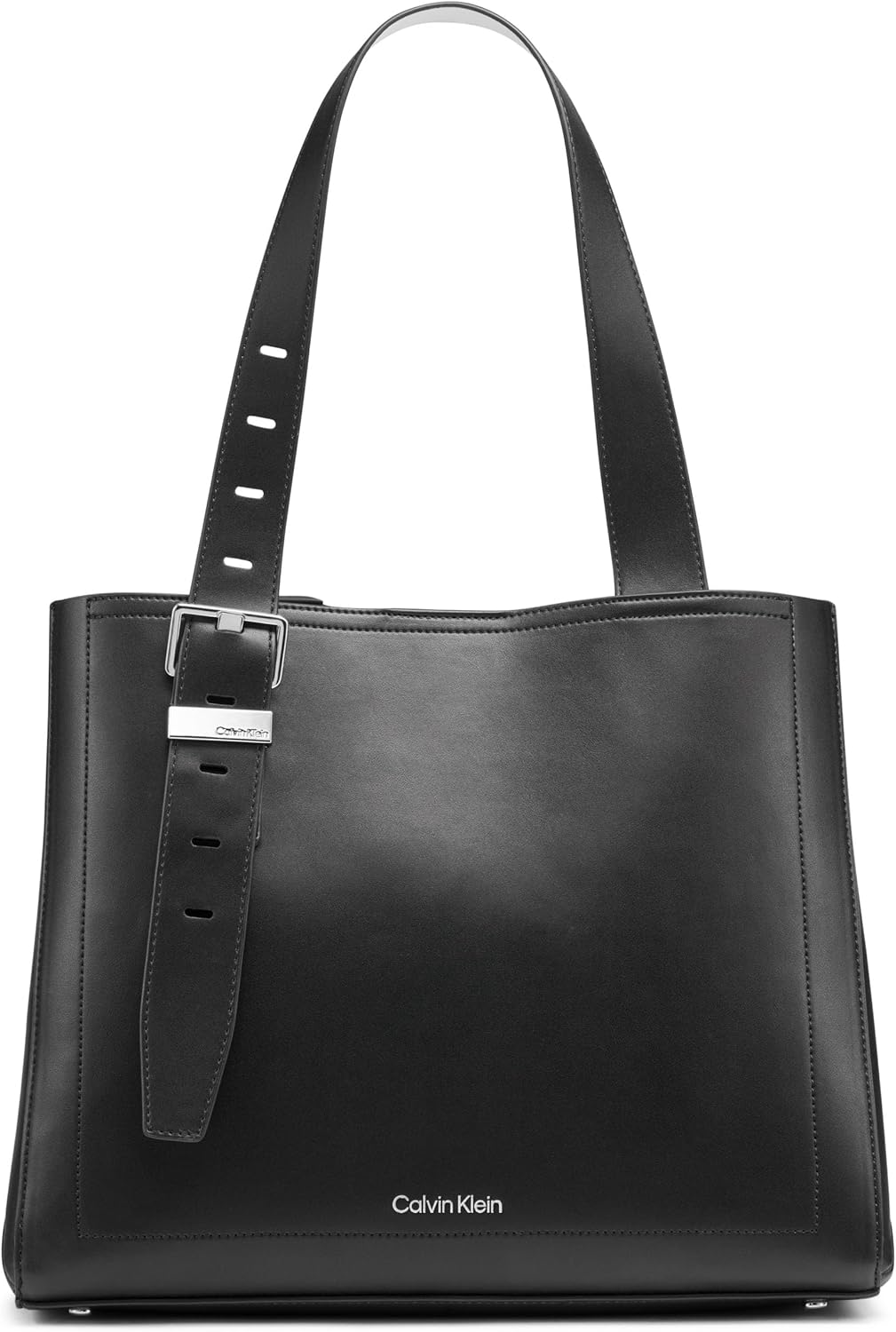 Calvin Klein Lowen Triple Compartment Tote, Black/White, One Size