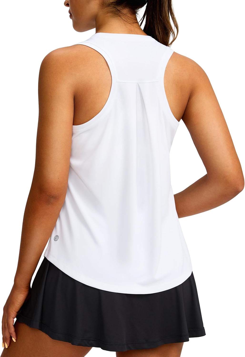 Women's Workout Tops Racerback Athletic Tank Tops Sleeveless Loose Fit Yoga Running Gym Shirts for Women(White,XS)