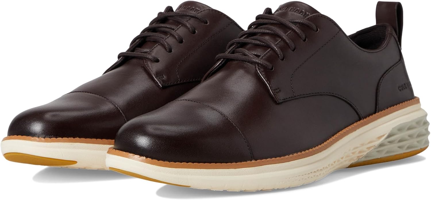 Cole Haan Men's Grand Hurrion Cap Toe Oxfords, Dark Chocolate/Ivory, 9.5-M US
