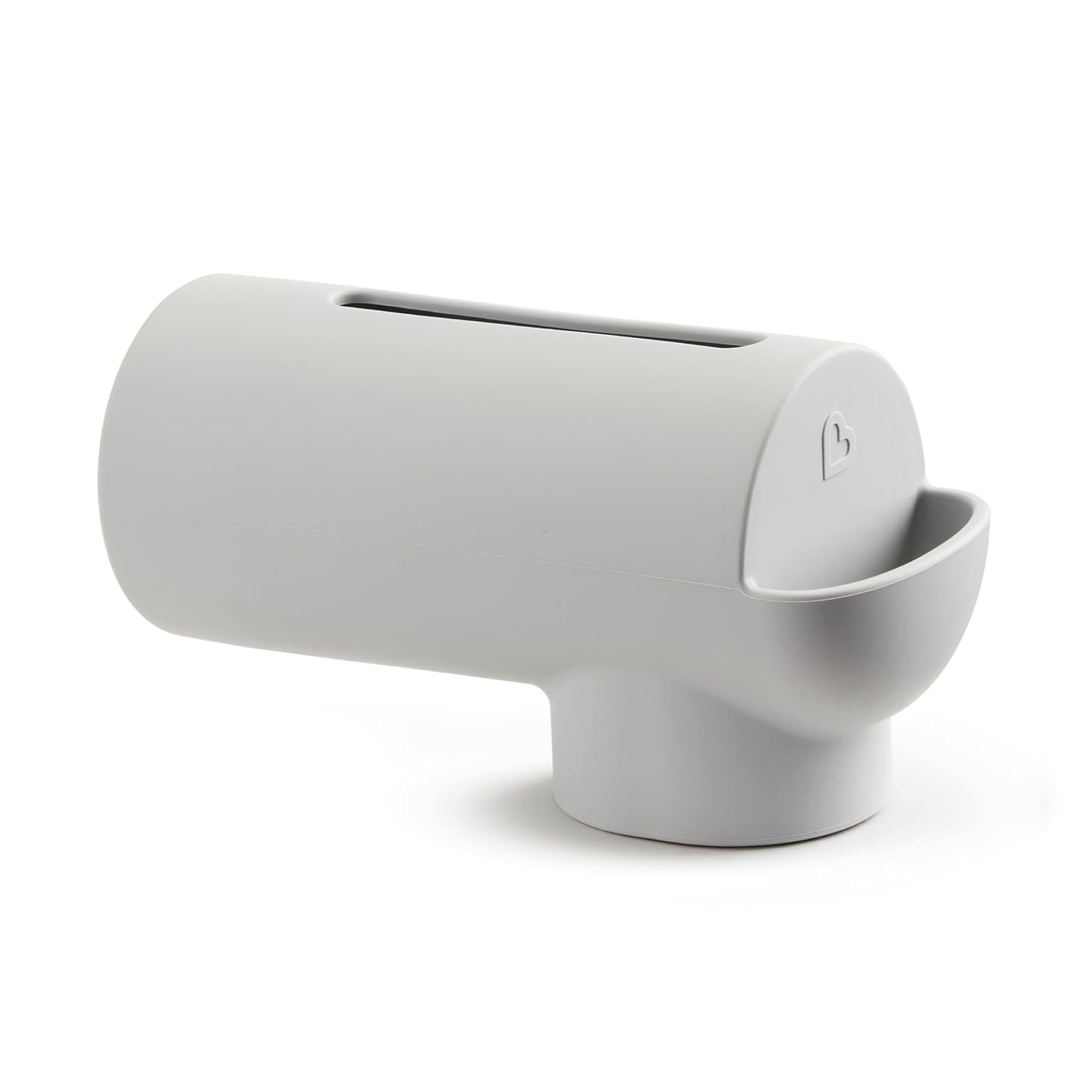 Soft Spot™ Bath Spout Cover for Baby, Bathtub Guard with Built-in Bubble Bath Dispenser, Silicone, Grey