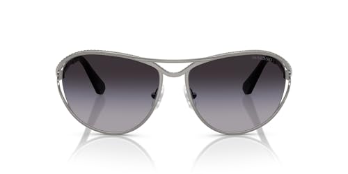 Swarovski SK7028 Sunglasses, Gunmetal/Grey Gradient, 59 mm
