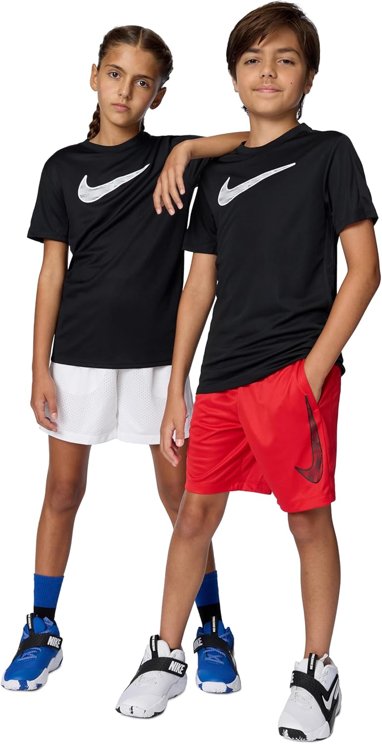 Nike Unisex Big Kids' Trophy23 Dri-FIT Short-Sleeve Top (Large Swoosh Logo) - Boys and Girls