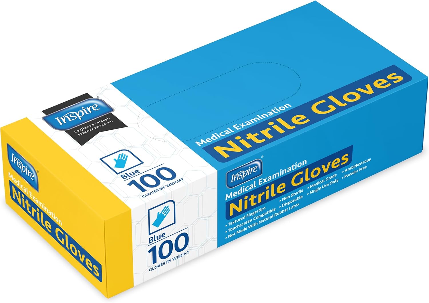 Black Nitrile Disposable Gloves | 4.5 Nitrile Disposable Safety Medical Cooking Cleaning Gloves (Blue - Box Of 100, XXL)