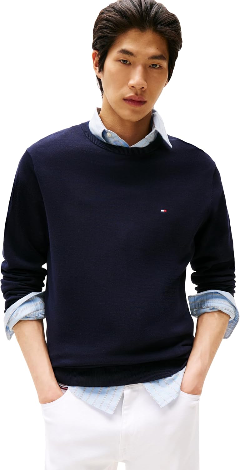 Men's Cotton Solid Crew Neck Sweater