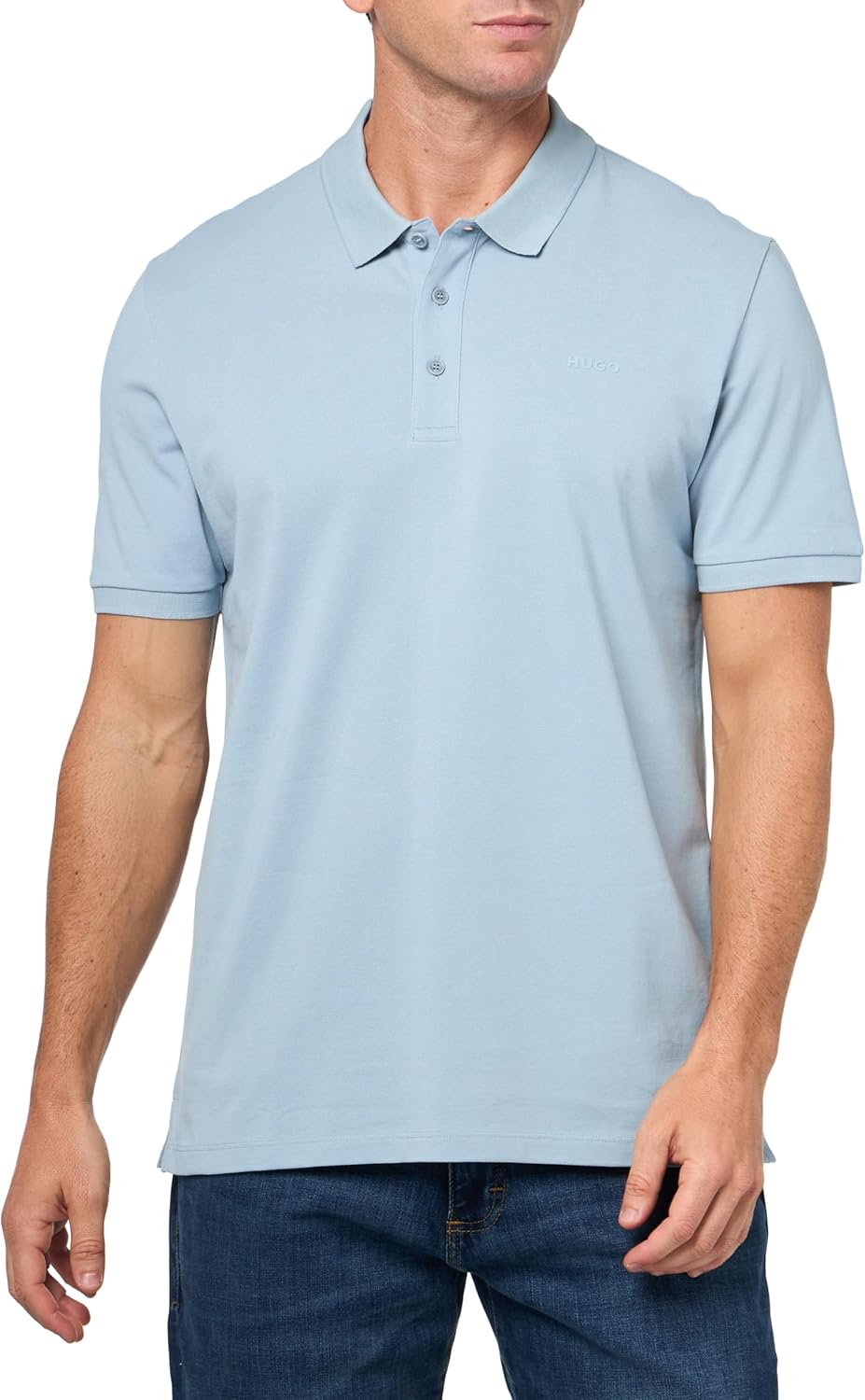 HUGO, Regular Fit Short Sleeve Polo Shirt, dust Blue, M