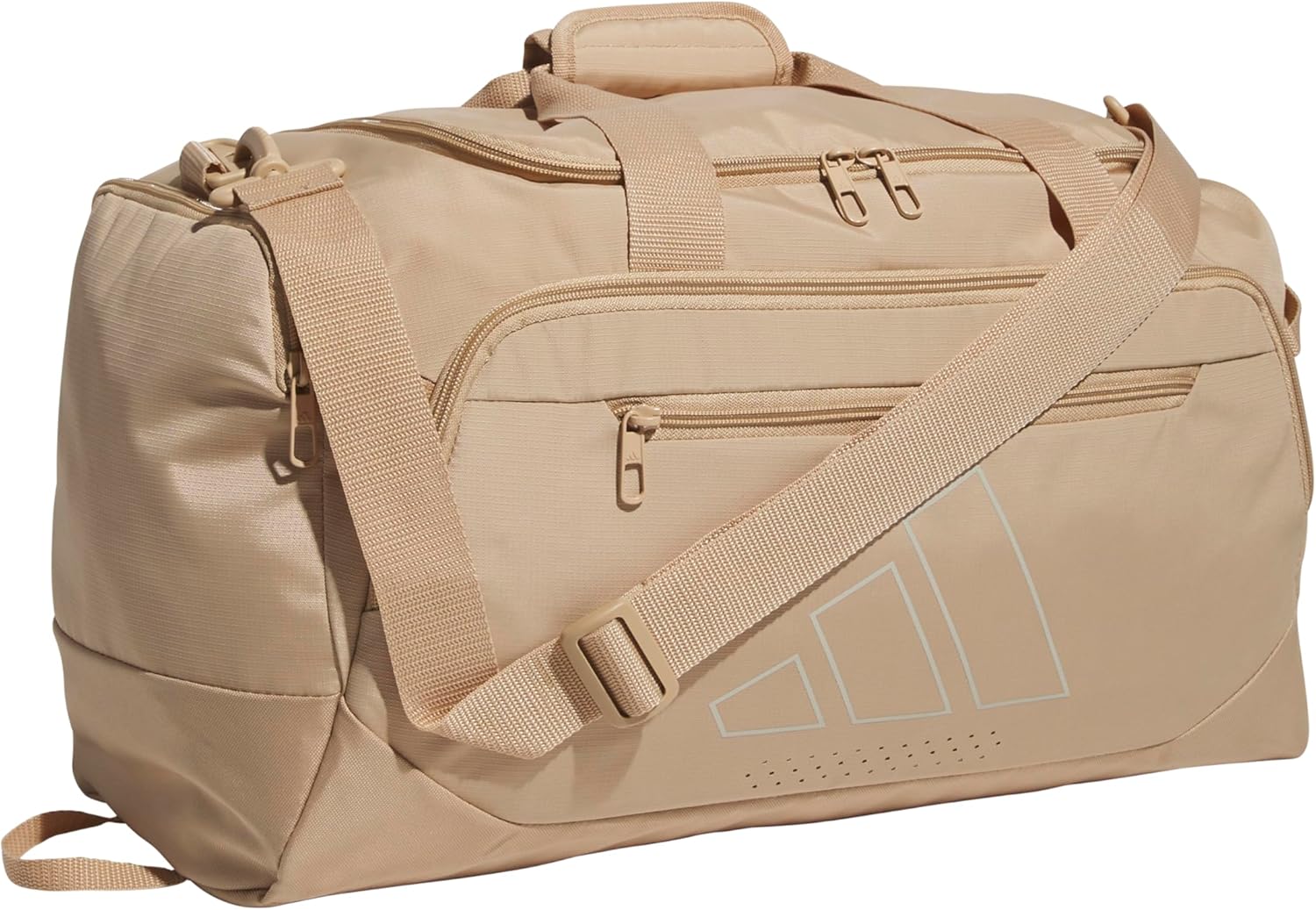 adidas Defender 5 Duffel Bag for Sports, Gym and Travel, Warm Sandstone Beige/Wonder Alumina Grey, OSFA