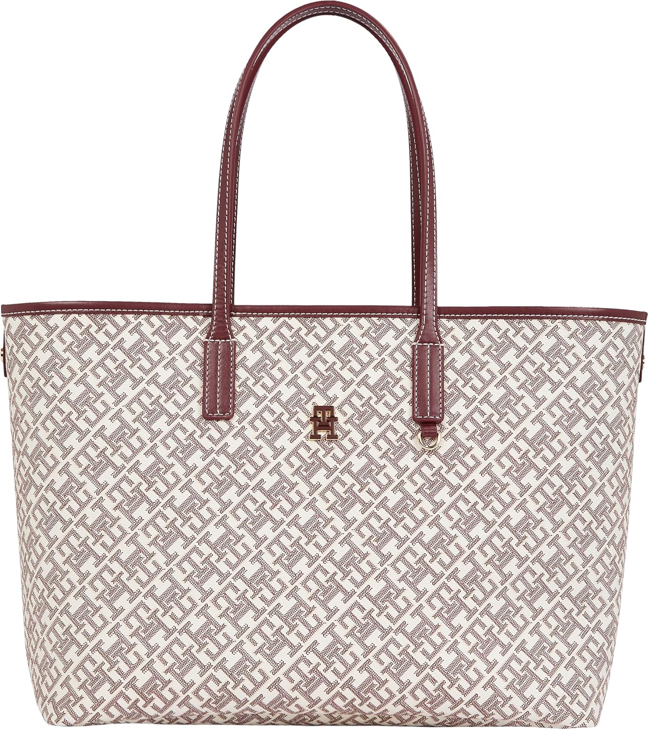 Monogram Leather Tote with Zipper Pocket