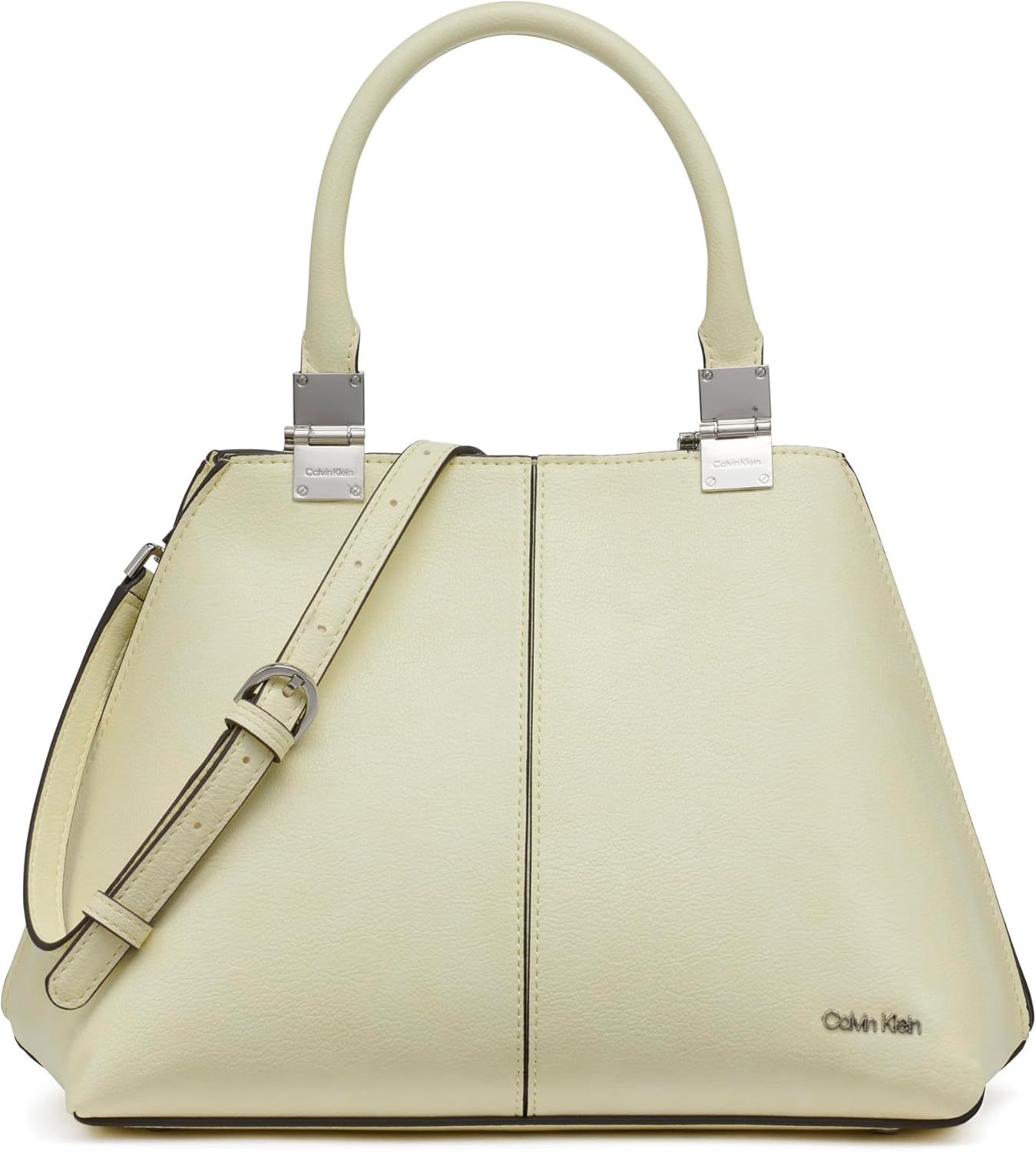 Calvin Klein Women's Granite Geometric Satchel – 2 in 1, Vegan Leather, 2 Pockets