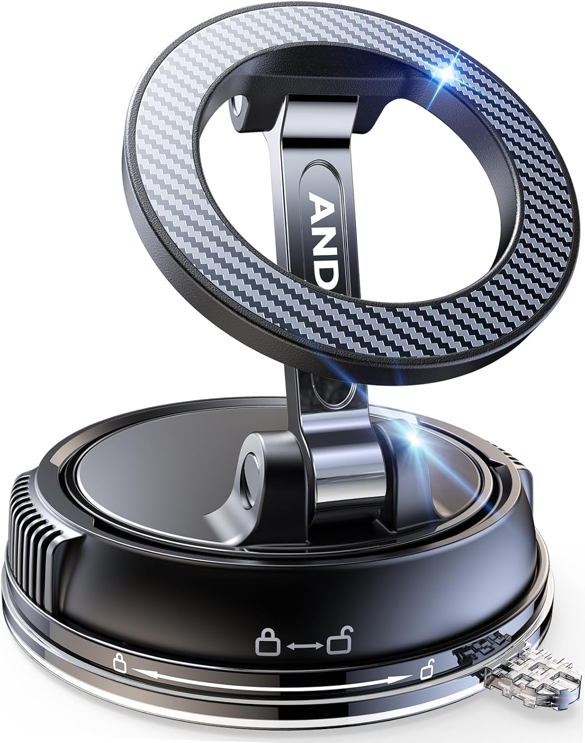 Car Phone Holder for Magsafe [78+LBS Strongest Suction & 2400gf Magnetic] 360° Adjustable Car Phone Mount, Phone Holders for Your Car for iPhone 17-12 Pro Max Plus Air, Carbon Fiber