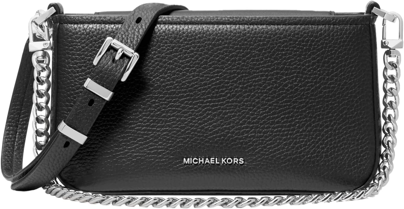 Michael Kors Women's Bryant Small Convertible Crossbody Bag, Silver-Tone Hardware/Black