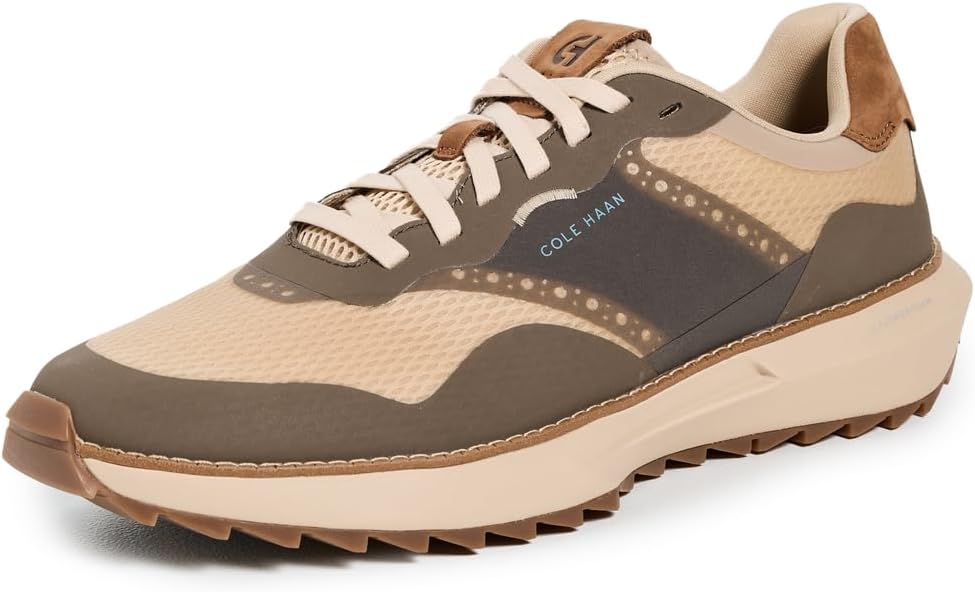 Cole Haan Men's Grandpro Ashland Golf Sneakers, Oat/Morel/Oat Water Proof, 10.5-W US