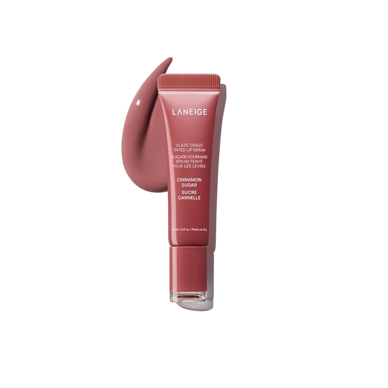 LANEIGE Glaze Craze Tinted Lip Serum: Hydrating, Lip Barrier-Boosting, Softening Lip Serum Treatment for Glossy & Buildable Shine, Nourished Lips| Korean Skin Care, Cinnamon Sugar