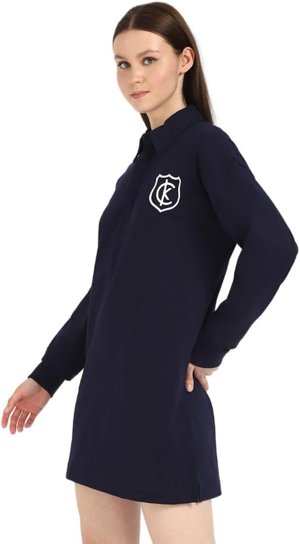 Calvin Klein Women's Logo Crest Polo Mini Dress