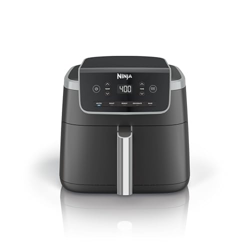 Ninja Air Fryer Pro, 5 Qt, 5-in-1, Grey, AF142 | Air fry, bake, roast, reheat, dehydrate, 1750W, 400F max, Fits 4 lbs fries, Dishwasher-safe