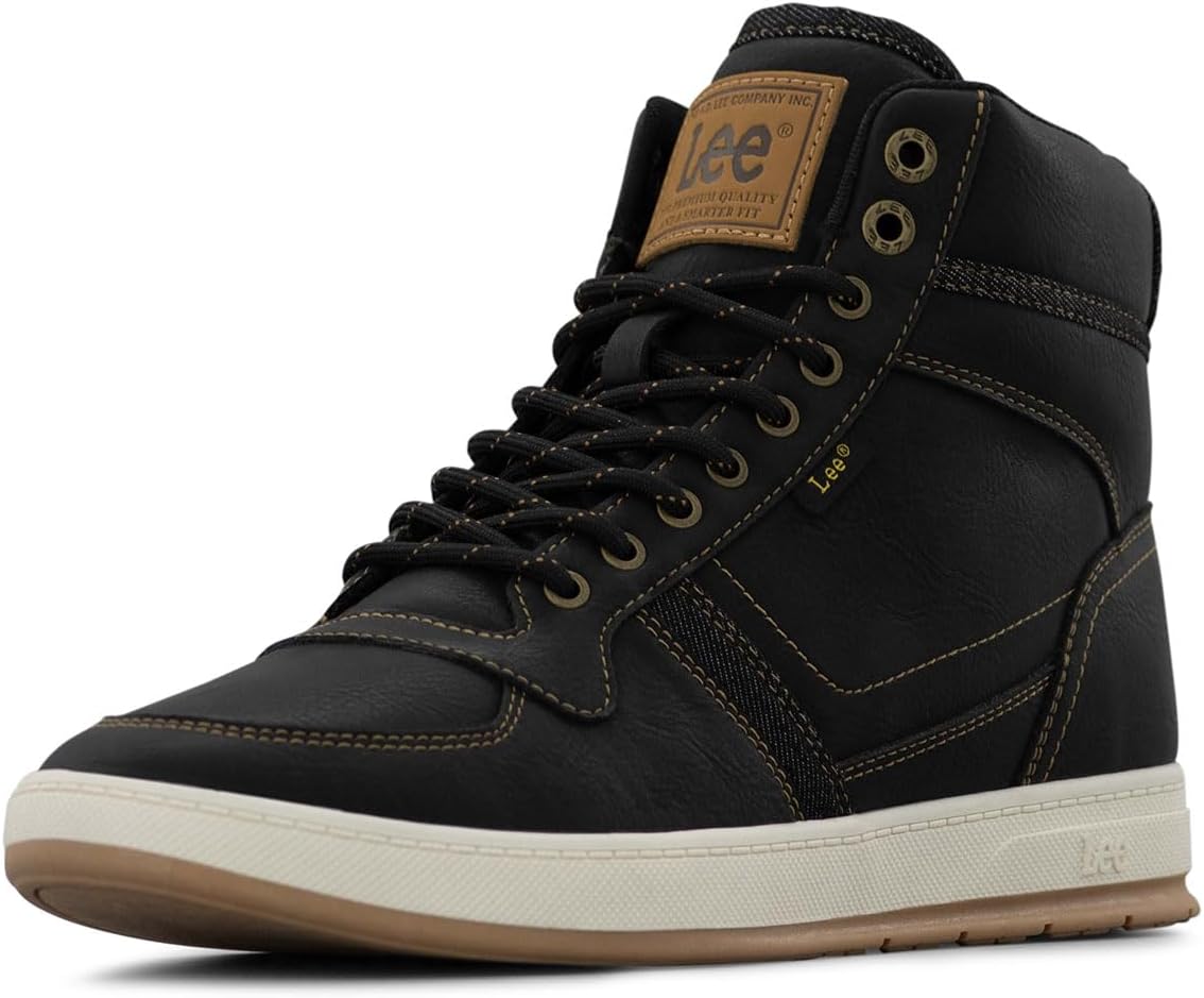 Dayton Sneaker for Men | Men's High Top Sneaker | Everyday Men Footwear, Black/Tobacco,10.5