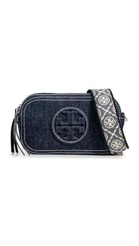 Tory Burch Women's Miller Denim Mini Crossbody Bag, Royal Navy, One Size