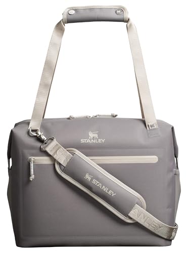 STANLEY Julienne Soft Cooler Bag, 20 qt, Stone | Insulated Lunchbox | Adjustable & Detachable Shoulder Strap | Front Zip Pocket | Hinge-Top Zip Opening | BPA-Free