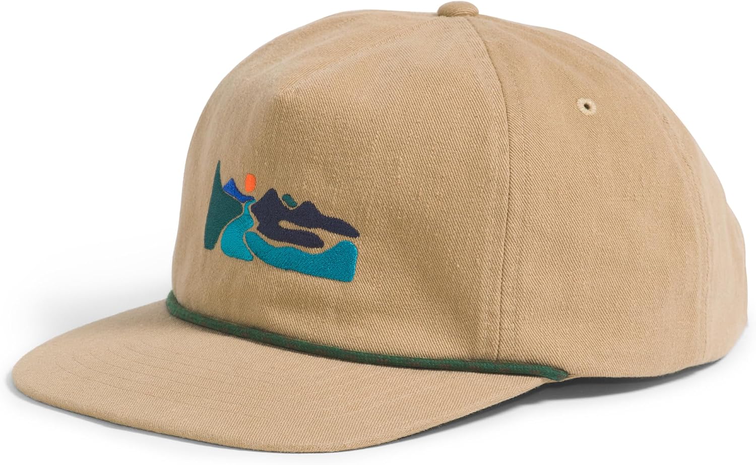 The North Face Norm 5-Panel Hat - Classic Fit Ball Cap for Men & Women with Cotton Cord, Flat Brim & Adjustable Strap, Khaki Stone/Rolling Hills Graphic, One Size