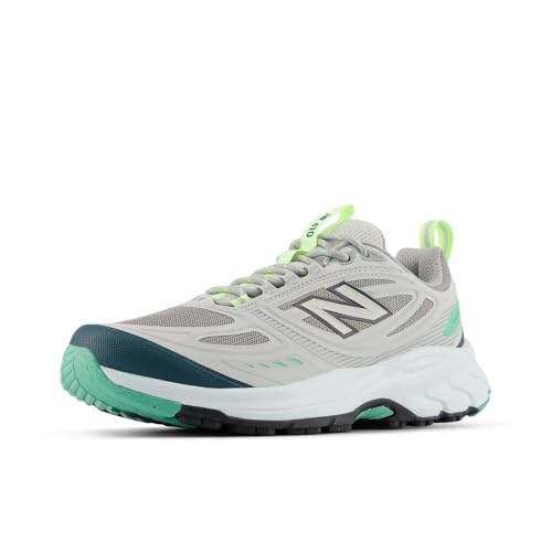 New Balance Women's Fresh Foam 410v9 Trail Running Shoe, Raincloud/Medusa Green, 8.5