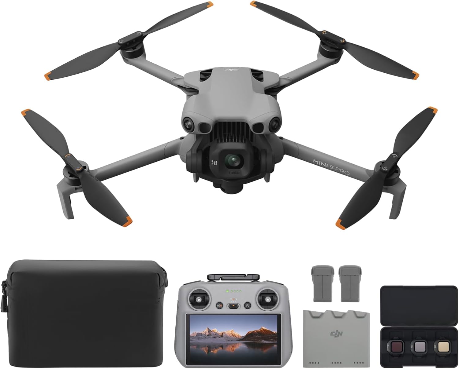 DJI Mini 5 Pro Fly More Combo with DJI RC 2, Drone with Camera, 1-Inch CMOS, 4K Drone for Beginners with Omnidirectional Obstacle Sensing, ActiveTrack 360°, 225° Gimbal Rotation, 3 Batteries