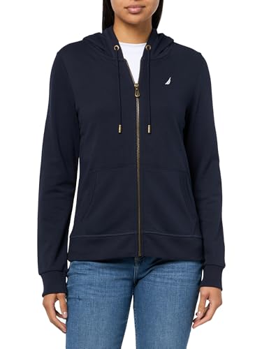 Women's Jeans Solid Zipper Hoodie Sweatshirt, Night Sky, Small