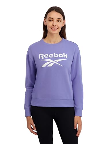 Reebok Women's Graphic Crewneck Sweatshirt, Lavender Violet, Medium