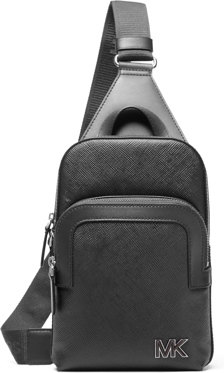 Michael Kors Edison Medium Double Zip Sling Pack, Black Hardware/Black