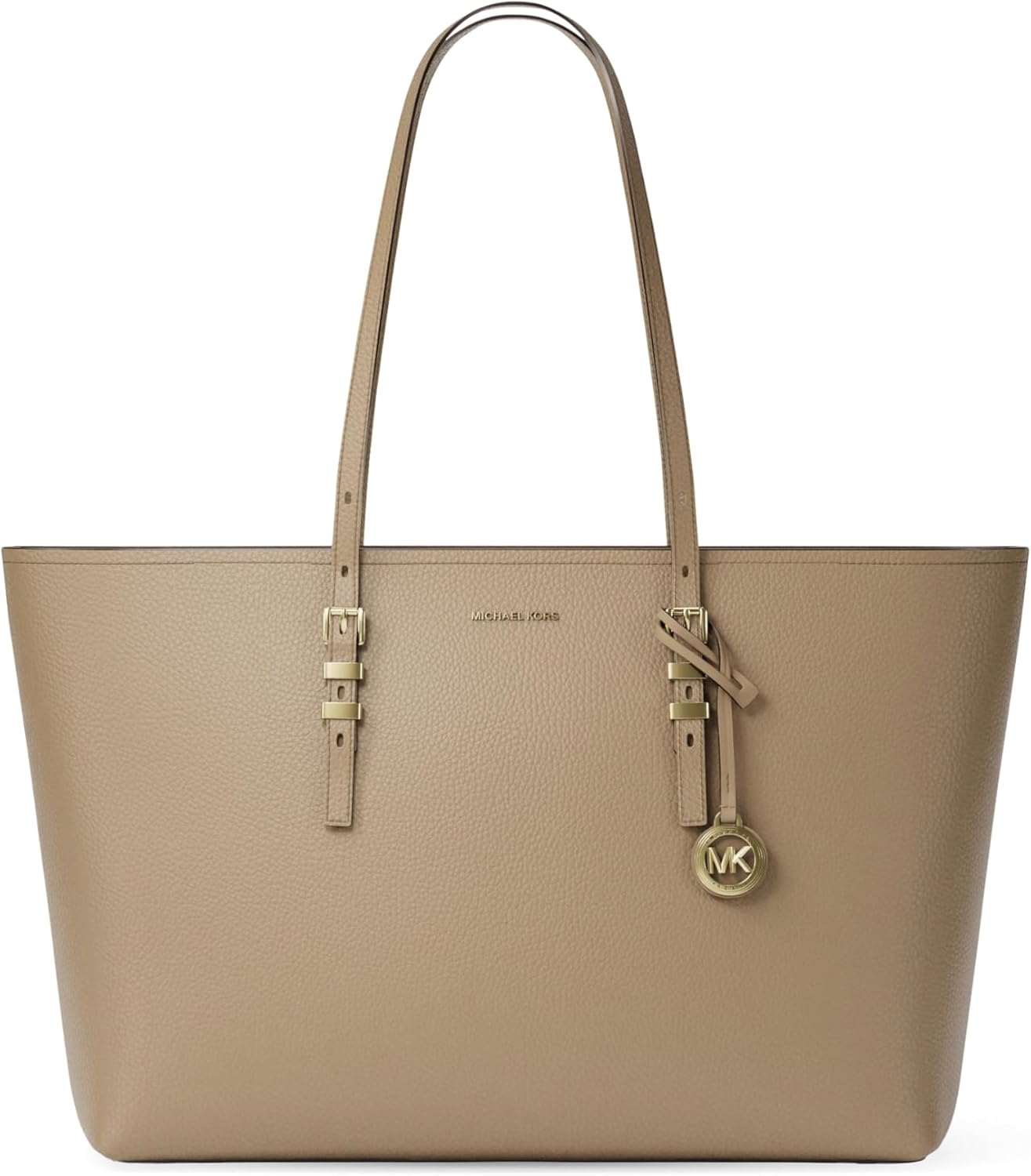 Quinn Large Tote, Gold-Tone Hardware/Pebble Leather/Husk