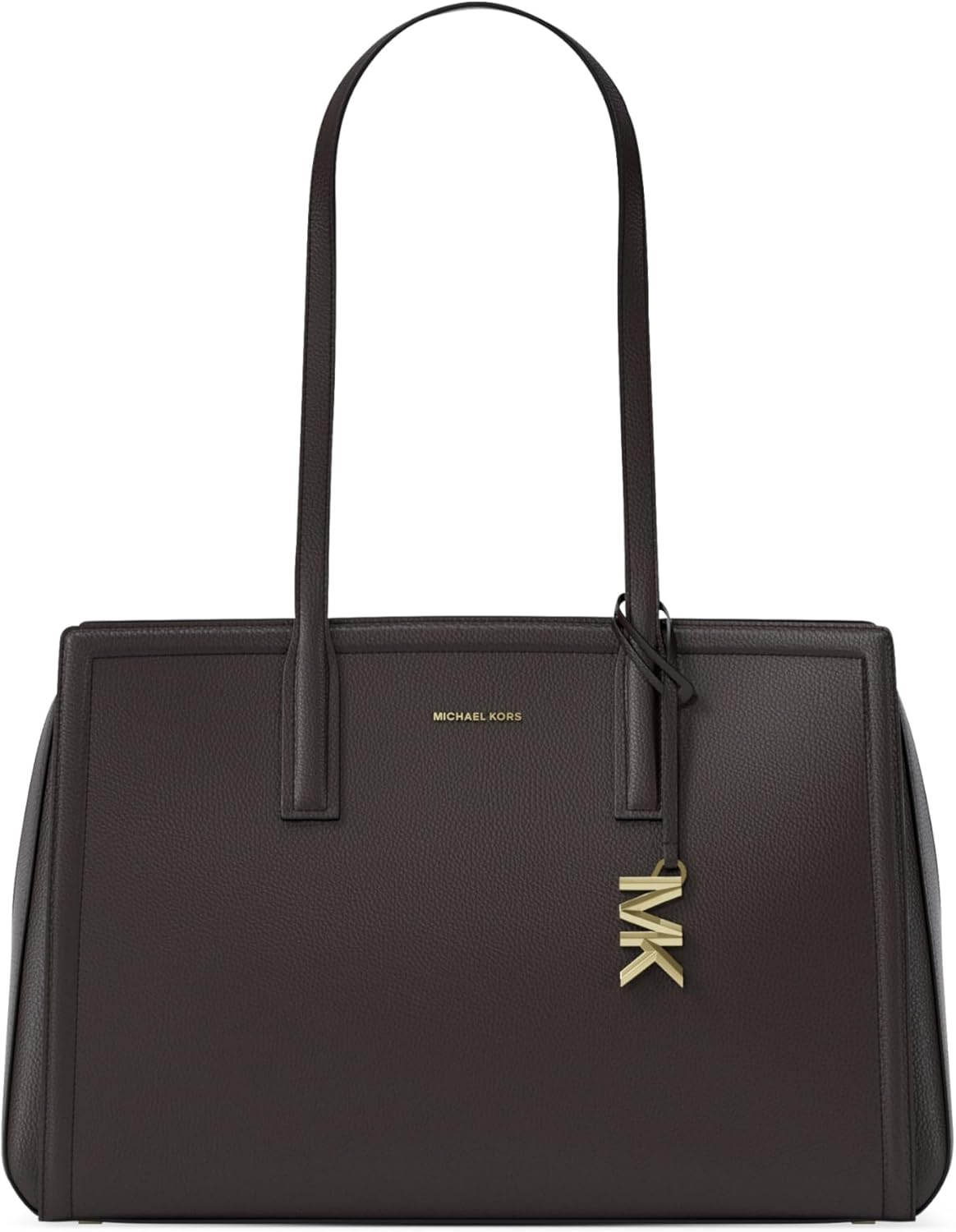 Michael Kors Laila Medium Tote Bag, Gold-Tone Hardware/Embossed Goat Leather/Chocolate