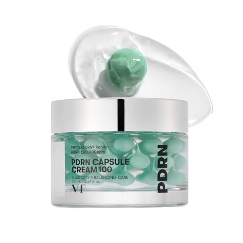 VT COSMETICS PDRN Capsule Cream 100, Hydrating Face Moisturizer with 100,000ppm PDRN, Hyaluronic Acid, 9 Peptides, Firming & Plumping Nourishing Cream, Korean Skin Care, 1.69 fl. oz.