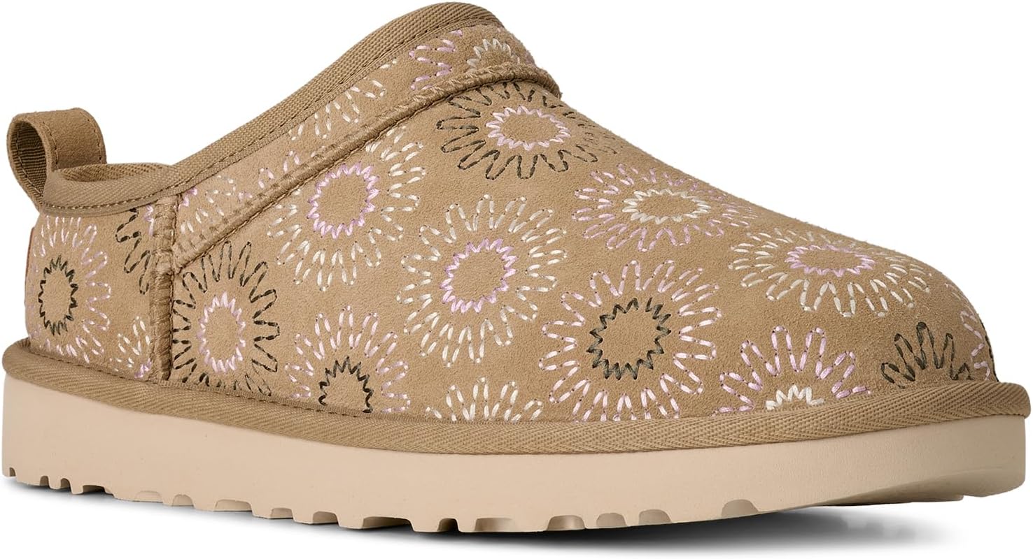 UGG Women's Classic Micro Sun Stitch Boot, Mustard Seed, 6