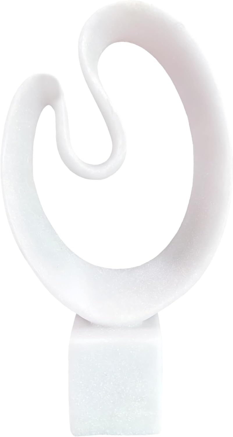 Swirl Abstract Resin Sculpture – Modern Minimalist Marble-Look Decorative Statue for Home, Office, Living Room, Bedroom Decor