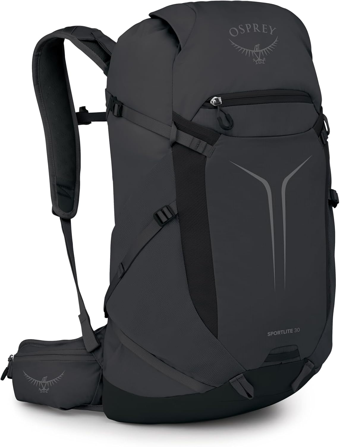 Osprey Sportlite 30L Lightweight Hiking Backpack for Men and Women - Everyday Hiking Bag - Travel Daypack, Raven Black