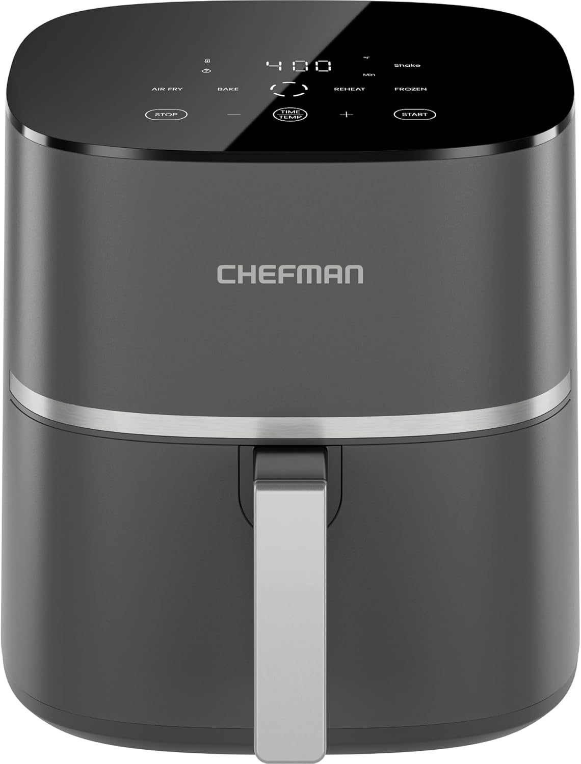 TurboX 4-in-1 Air Fryer, 5-Quart Airfryer for Extra Crispy Chicken, Fries, Wings, and More, Air Fry, Bake, Reheat, and Frozen Functions, Digital Touch Controls, Dishwasher Safe - Gray