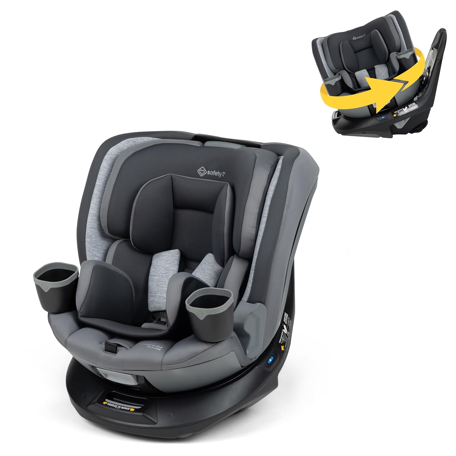 Safety 1st Turn and Go 360 DLX 360 Car Seat, Rotating All-in-One Convertible Car Seat, Sand Bucket