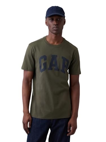 GAP Mens Everyday Soft Logo Tee Black Moss L